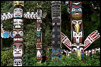 Totem collection near the Capilano bridge. Vancouver, British Columbia, Canada ( color)
