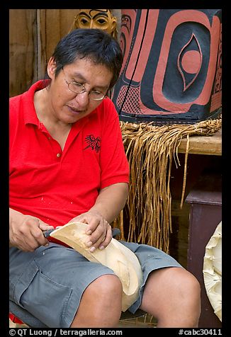 First nations carver. Vancouver, British Columbia, Canada (color)
