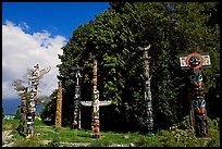 Totems, Stanley Park. Vancouver, British Columbia, Canada (color)