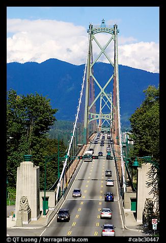 Lions Gate Bridge, mid-day. Vancouver, British Columbia, Canada (color)
