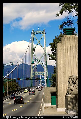 Lions Gate suspension bridge. Vancouver, British Columbia, Canada (color)