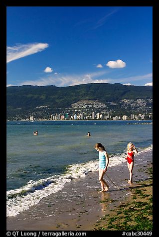 Girls on a beach, Stanley Park. Vancouver, British Columbia, Canada