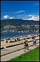 Bicyclists, Stanley Park. Vancouver, British Columbia, Canada (color)