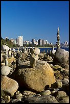 Balanced rocks and skyline, Stanley Park. Vancouver, British Columbia, Canada ( color)