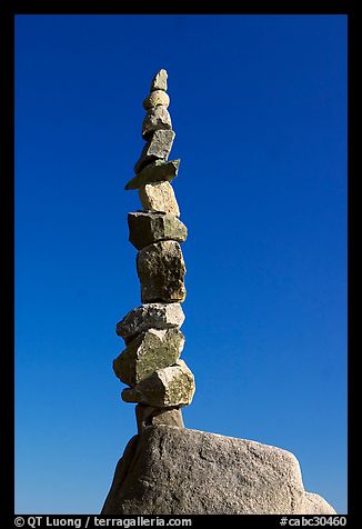 Balanced rocks against blue sky, Stanley Park. Vancouver, British Columbia, Canada