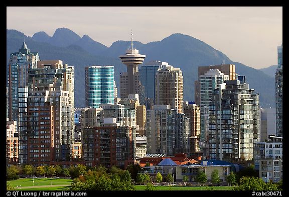 Downtown skyline and mountains. Vancouver, British Columbia, Canada