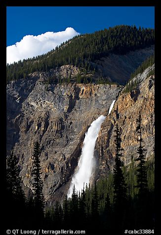 Takakkaw Falls, 254 meter high. Yoho National Park, Canadian Rockies, British Columbia, Canada (color)