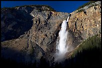 Clif and Takakkaw Falls, one the Canada's highest waterfalls. Yoho National Park, Canadian Rockies, British Columbia, Canada (color)