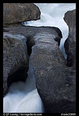 Kicking Horse River flowing through the Natural Bridge. Yoho National Park, Canadian Rockies, British Columbia, Canada