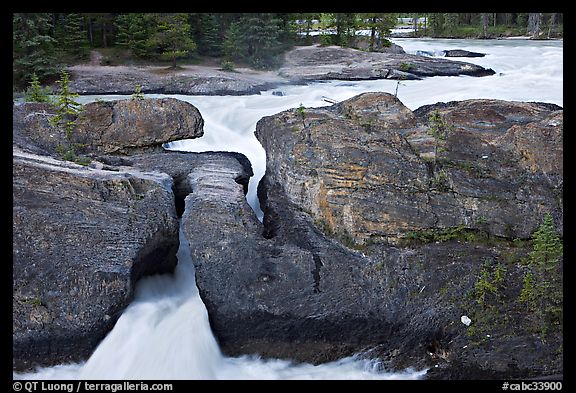 River flowing through the Natural Bridge. Yoho National Park, Canadian Rockies, British Columbia, Canada