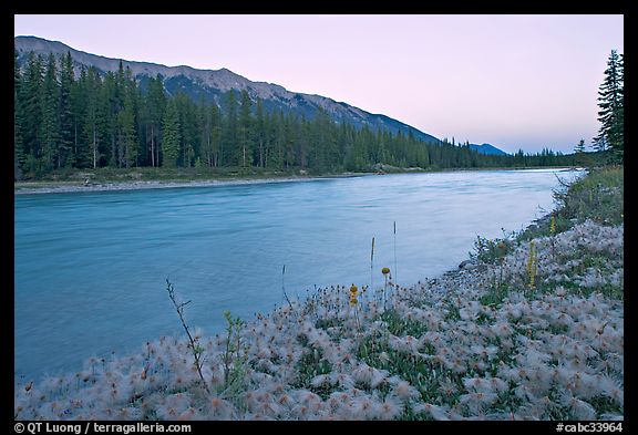 Kootenay River and Mitchell Range, sunset. Kootenay National Park, Canadian Rockies, British Columbia, Canada (color)