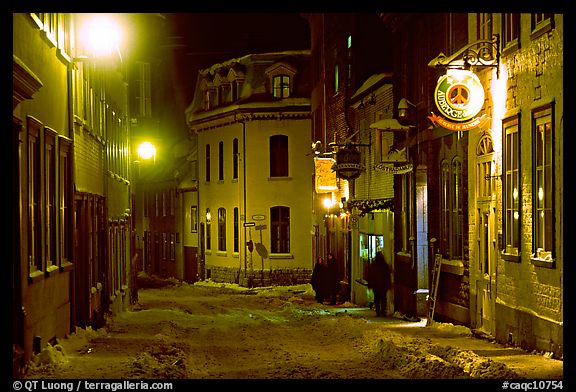 Hostel at night, Quebec City. Quebec, Canada (color)