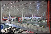 Inside main concourse at dusk, Beijing Capital International Airport. Beijing, China ( color)