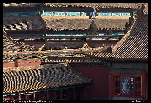 Rooftops details, Forbidden City. Beijing, China (color)