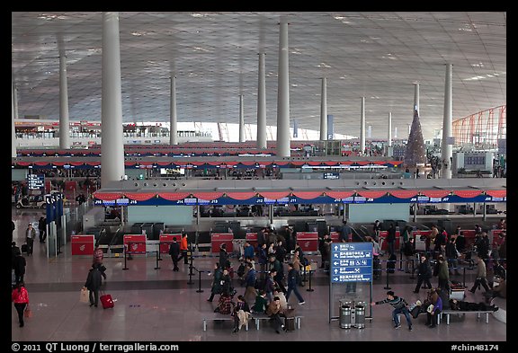 Some of the 300 check in counters, International Airport. Beijing, China
