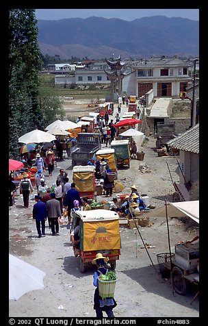 Market and village. Shaping, Yunnan, China