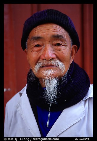 Dr Ho, famous herborist doctor. Baisha, Yunnan, China (color)