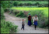 Women returning from the fields. Baisha, Yunnan, China ( color)