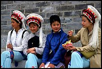 Women wearing traditional Bai dress. Dali, Yunnan, China ( color)
