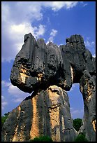 Opening in a limestone formation of the Stone Forest. Shilin, Yunnan, China