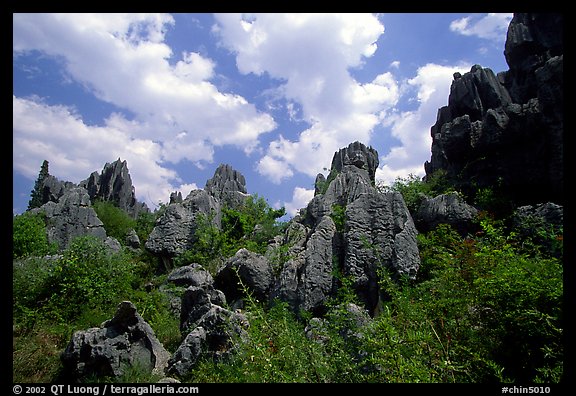 Among the limestone peaks of the Stone Forest. Shilin, Yunnan, China