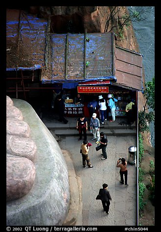 At the foot of the Grand Buddha. Leshan, Sichuan, China (color)