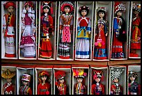 Dolls wearing traditional Bai dress. Lijiang, Yunnan, China ( color)