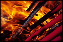 Joss sticks burning. Emei Shan, Sichuan, China (color)