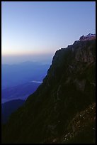 Sunset on Jinding Si (Golden Summit), perched on a steep cliff. Emei Shan, Sichuan, China ( color)