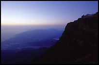 Sunset on Jinding Si (Golden Summit), perched on a steep cliff. Emei Shan, Sichuan, China
