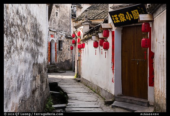 Alley with river. Hongcun Village, Anhui, China