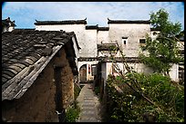 Back street and yard. Hongcun Village, Anhui, China ( color)
