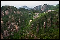 Hotels perched near montaintop. Huangshan Mountain, China ( color)