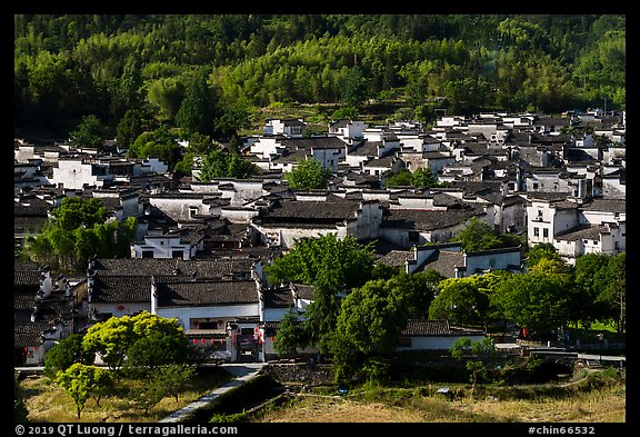 Village from above. Xidi Village, Anhui, China (color)