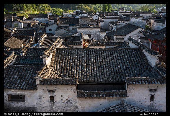 Tile rooftops. Xidi Village, Anhui, China