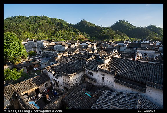 Village rooftops. Xidi Village, Anhui, China (color)