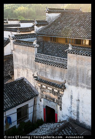 Historic house from above. Xidi Village, Anhui, China (color)