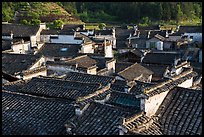 Slate tiled rooftops. Xidi Village, Anhui, China ( color)