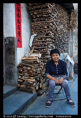 Wood seller. Xidi Village, Anhui, China (color)