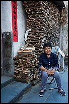 Wood seller. Xidi Village, Anhui, China ( color)