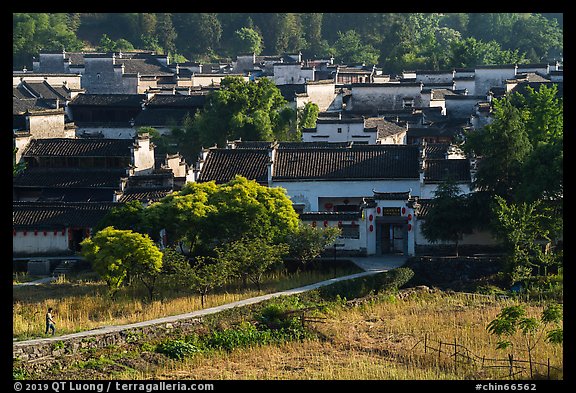 Man on path to village. Xidi Village, Anhui, China