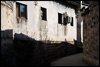 Roof shadows and wall. Xidi Village, Anhui, China ( color)