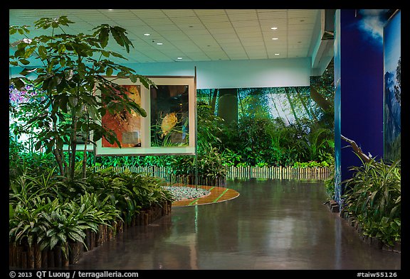 Room with plants and nature photos, Taoyuan Airport. Taiwan