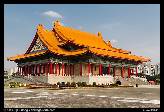 National Concert Hall on Chiang Kai-shek memorial grounds. Taipei, Taiwan (color)