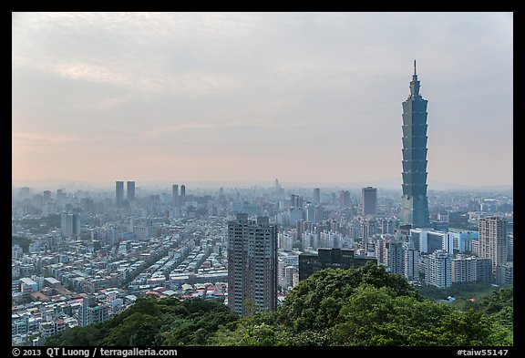 Taipei skyline with Taipei 101 tower. Taipei, Taiwan