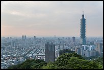 Taipei skyline with Taipei 101 tower. Taipei, Taiwan ( color)