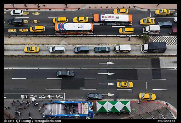 City traffic from above. Taipei, Taiwan (color)