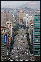 Old town center boulevard from above. Taipei, Taiwan ( color)