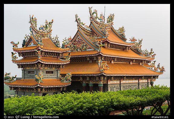 Guandu Temple from the hillside gardens. Taipei, Taiwan (color)