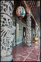 Carved stone pillars, Guandu Temple. Taipei, Taiwan ( color)